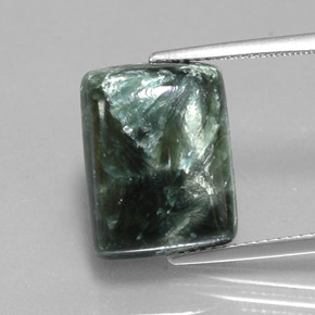 Medium Green Seraphinite Gem - 9.6ct Baguette Cabochon (ID: 341816)