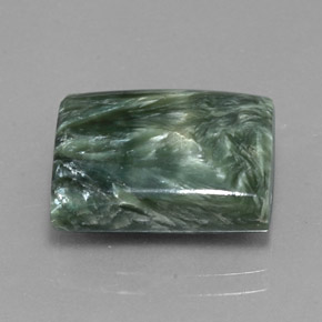 10.42 ct Green Seraphinite Stone, Natural Seraphinite in Baguette Cabochon Shape for Sale
