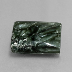 12.12 ct Green Seraphinite Stone, Natural Seraphinite in Baguette Cabochon Shape for Sale