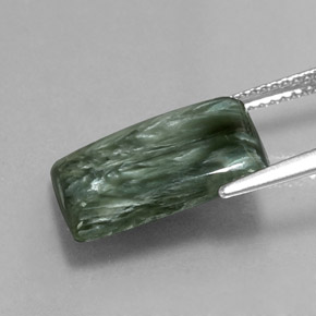 Seraphinite Gemstone in 15.6 x 11.4 mm Size for Sale, Seraphinite Stone in Green Color