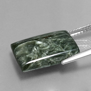 Seraphinite Gemstone in 15.9 x 12.1 mm Size for Sale, Seraphinite Stone in Green Color