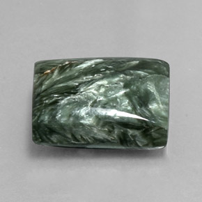 11.92 ct Green Seraphinite Stone, Natural Seraphinite in Baguette Cabochon Shape for Sale
