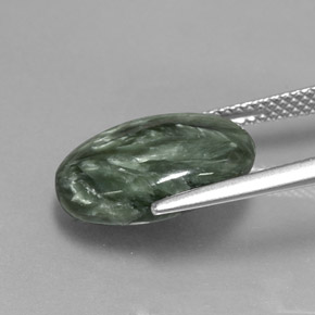 Seraphinite Gemstone in 15.2 x 11.1 mm Size for Sale, Seraphinite Stone in Green Color