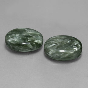 12.01 ctw Green Seraphinite Stones, Natural Seraphinite in Oval Cabochon Shape for Sale