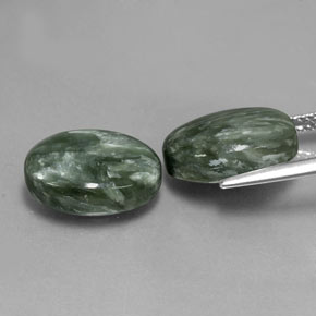 Seraphinite Gemstones in 14 x 10 mm (calibrated) Size for Sale, Seraphinite Stones in Green Color