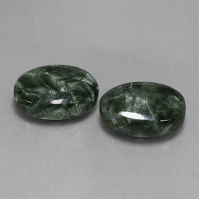 11.72 ct Green Seraphinite Stone, Natural Seraphinite in Oval Cabochon Shape for Sale