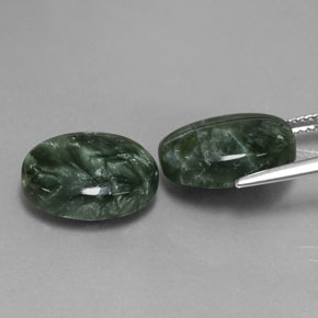 Seraphinite Gemstone in 14 x 10 mm (calibrated) Size for Sale, Seraphinite Stone in Green Color