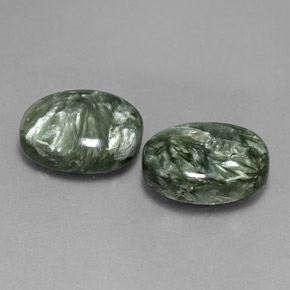 12.11 ct Green Seraphinite Stone, Natural Seraphinite in Oval Cabochon Shape for Sale