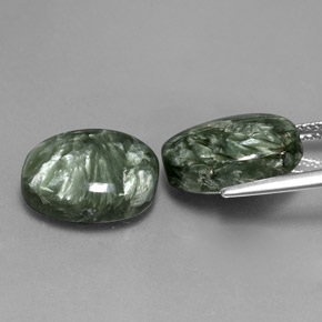 Seraphinite Gemstone in 14 x 10 mm (calibrated) Size for Sale, Seraphinite Stone in Green Color