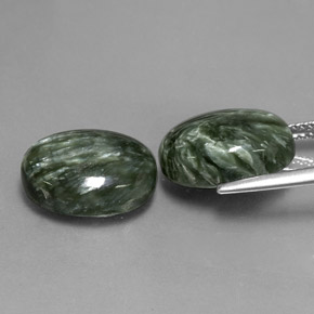 Seraphinite Gemstone in 14 x 10 mm (calibrated) Size for Sale, Seraphinite Stone in Green Color