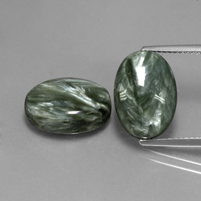13.00 ctw Green Seraphinite Gemstones, Seraphinite Gems in Oval Cabochon Shape for Sale.