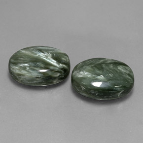 13.00 ctw Green Seraphinite Stones, Natural Seraphinite in Oval Cabochon Shape for Sale