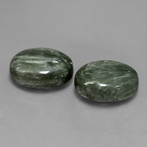 12.72 ctw Green Seraphinite Stones, Natural Seraphinite in Oval Cabochon Shape for Sale