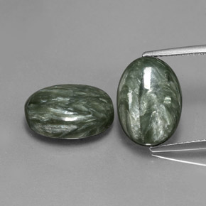 Multicolor Green Seraphinite Gem - 5.9ct Oval Cabochon (ID: 342116)