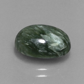 3.12 ct Green Seraphinite Stone, Natural Seraphinite in Oval Cabochon Shape for Sale