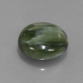 2.00 ct Green Seraphinite Stone, Natural Seraphinite in Round Cabochon Shape for Sale