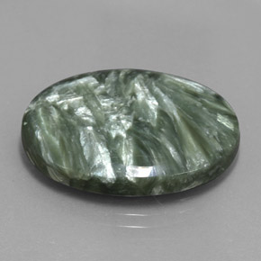 17.29 ct Green Seraphinite Stone, Natural Seraphinite in Oval Cabochon Shape for Sale