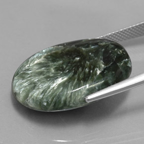 Seraphinite Gemstone in 24.6 x 18.8 mm Size for Sale, Seraphinite Stone in Green Color