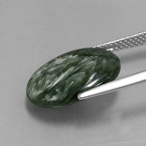 Seraphinite Gemstone in 16 x 12 mm (calibrated) Size for Sale, Seraphinite Stone in Green Color