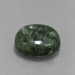 6.14 ct Green Seraphinite Stone, Natural Seraphinite in Oval Cabochon Shape for Sale