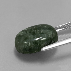 Seraphinite Gemstone in 13 x 10.1 mm Size for Sale, Seraphinite Stone in Green Color