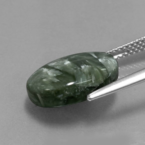 Seraphinite Gemstone in 14 x 10 mm (calibrated) Size for Sale, Seraphinite Stone in Green Color