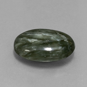 5.60 ct Green Seraphinite Stone, Natural Seraphinite in Oval Cabochon Shape for Sale