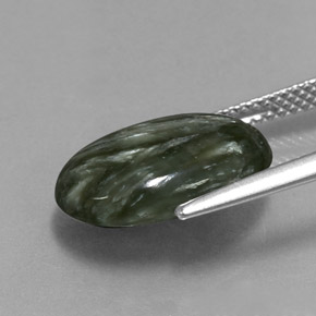 Seraphinite Gemstone in 15.2 x 10.5 mm Size for Sale, Seraphinite Stone in Green Color