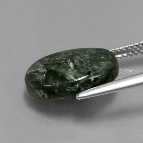 Seraphinite Gemstone in 14 x 10 mm (calibrated) Size for Sale, Seraphinite Stone in Green Color