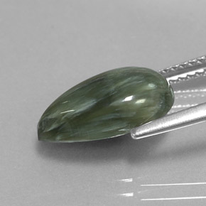 Seraphinite Gemstone in 13.2 x 8.2 mm Size for Sale, Seraphinite Stone in Green Color