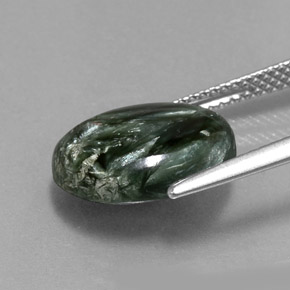 Seraphinite Gemstone in 13.5 x 11 mm Size for Sale, Seraphinite Stone in Green Color