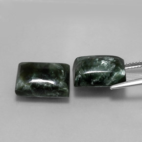 Seraphinite Gemstone in 13.5 x 9.8 mm Size for Sale, Seraphinite Stone in Green Color