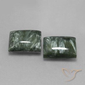 16.64 ctw Multicolor Seraphinite Stones, Natural Seraphinite in Baguette Cabochon Shape for Sale