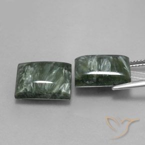 Seraphinite Gemstones in 14 x 10 mm (calibrated) Size for Sale, Seraphinite Stones in Multicolor Color