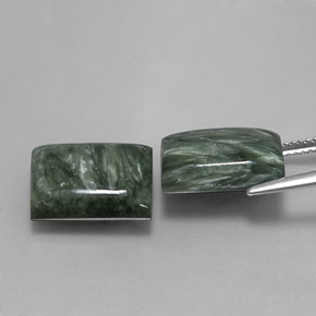 Seraphinite Gemstone in 14 x 10 mm Size for Sale, Seraphinite Stone in Green Color