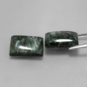Seraphinite Gemstone in 13.9 x 10.1 mm Size for Sale, Seraphinite Stone in Green Color