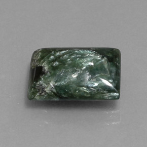 3.31 ct Green Seraphinite Stone, Natural Seraphinite in Baguette Cabochon Shape for Sale