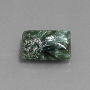 3.68 ct Green Seraphinite Stone, Natural Seraphinite in Baguette Cabochon Shape for Sale