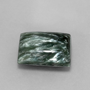5.99 ct Green Seraphinite Stone, Natural Seraphinite in Baguette Cabochon Shape for Sale