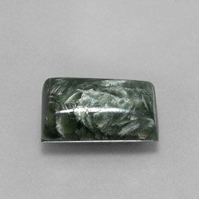 5.26 ct Green Seraphinite Stone, Natural Seraphinite in Baguette Cabochon Shape for Sale