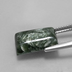 Seraphinite Gemstone in 13.4 x 8.2 mm Size for Sale, Seraphinite Stone in Green Color