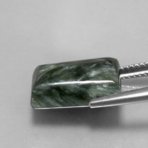 Seraphinite Gemstone in 13.8 x 9.8 mm Size for Sale, Seraphinite Stone in Green Color