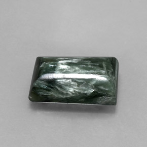 5.60 ct Green Seraphinite Stone, Natural Seraphinite in Baguette Cabochon Shape for Sale