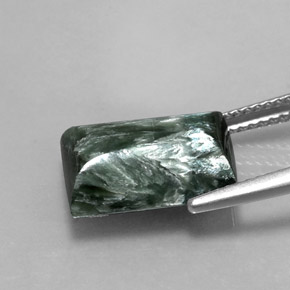 Seraphinite Gemstone in 13.6 x 9.1 mm Size for Sale, Seraphinite Stone in Green Color
