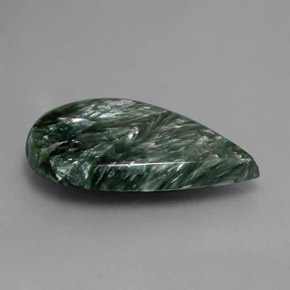 19.58 ct Green Seraphinite Stone, Natural Seraphinite in Pear Cabochon Shape for Sale