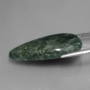 Seraphinite Gemstone in 29.4 x 17.5 mm Size for Sale, Seraphinite Stone in Green Color