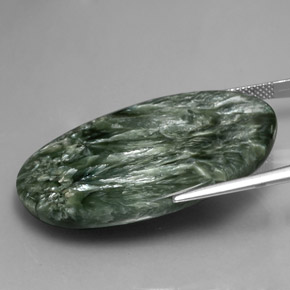 Seraphinite Gemstone in 38.6 x 27.4 mm Size for Sale, Seraphinite Stone in Green Color