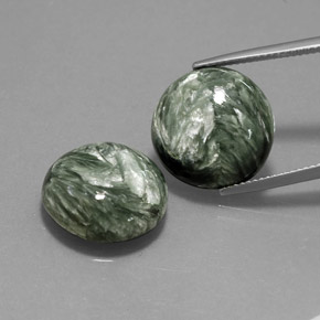 10.3ct Round Cabochon Green Seraphinite Gem for sale 10.3ct Round Cabochon Green Seraphinite Gem (ID: 369110)