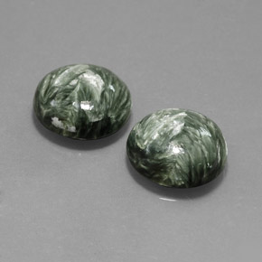 20.65 ctw Green Seraphinite Stones, Natural Seraphinite in Round Cabochon Shape for Sale