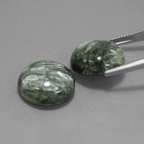 Seraphinite Gemstone in 16 mm Size for Sale, Seraphinite Stone in Green Color